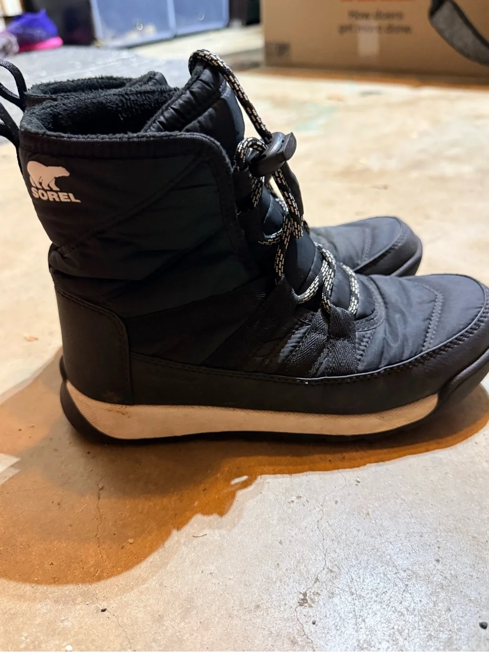 Sorel Kids Black Lace-Up Snow Boots